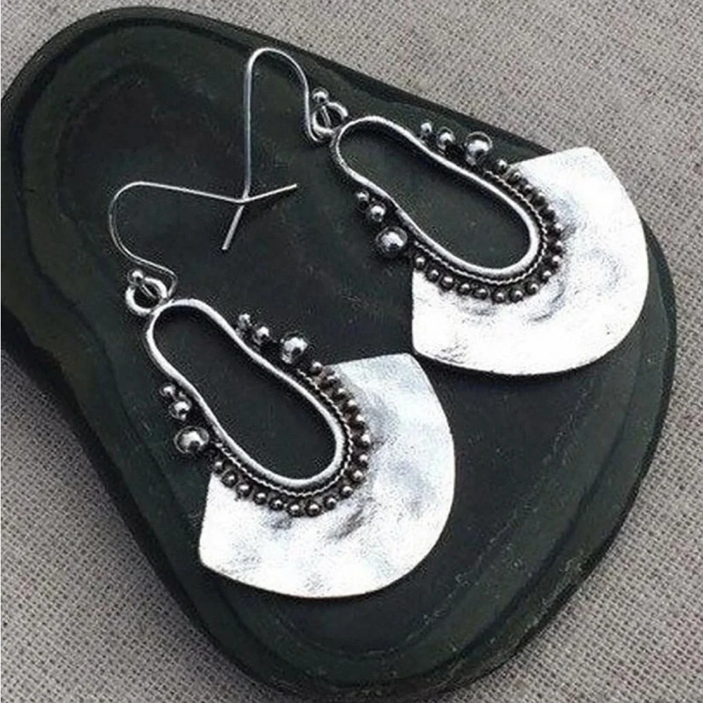 Boho festival silver tone vintage style earrings